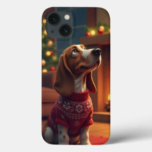 🎄 Santa Beagle Holiday Cheer ✨ Cute Christmas Dog iPhone 13 Case