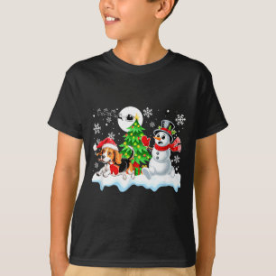 Santa Beagle Snowman Running Friends Christmas Own T-Shirt