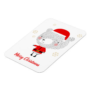 Santa Bear Doodles Magnet