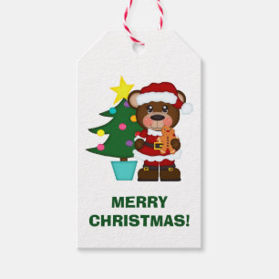 Santa Bear Holiday Gift Tags