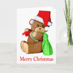 Santa Bear WishesYou a Merry Christmas Holiday Card