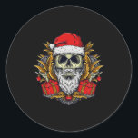 Santa Bearded Skull Christmas Pajama Cool Skeleton Classic Round Sticker<br><div class="desc">Santa Bearded Skull Christmas Pajama Cool Skeleton X-mas</div>