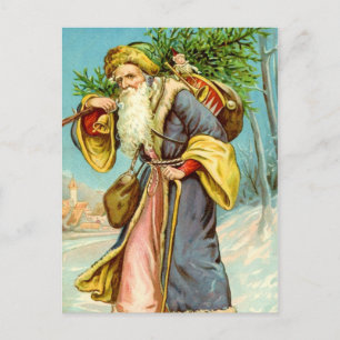 Santa Bearing Gifts Holiday Postcard