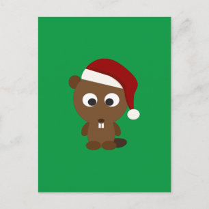 Santa Beaver Holiday Postcard