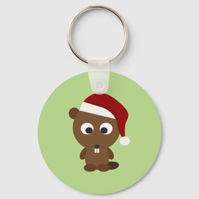 Santa Beaver Keychain (Front)