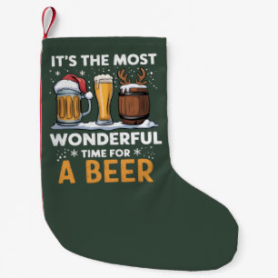 Santa Beer Christmas Party Drinking Family Gifts Small Christmas Stocking