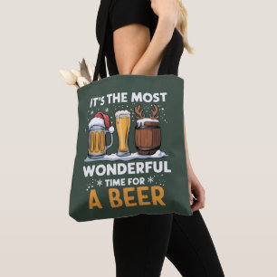 Santa Beer Christmas Party Drinking Family Gifts Tote Bag