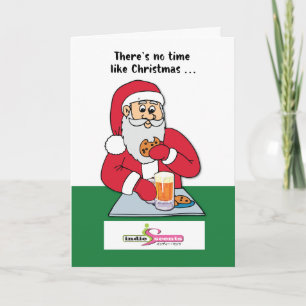 Santa / Beer & Cookies/Customizable Logo Christmas Holiday Card
