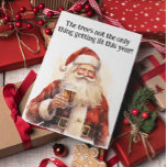 Santa Beer Lover Funny  Holiday Card<br><div class="desc">This design may be personalized in the area provided by changing the photo and/or text. Or it can be customized by clicking Personalize this Template and then choosing the click to customize further option and delete or change the colour of the background, add text, change the text colour or style,...</div>