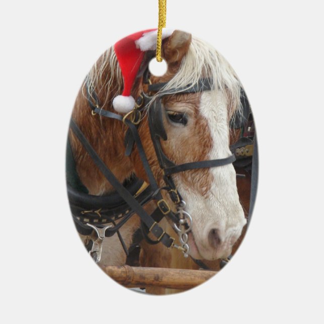 Santa Belgian Ceramic Ornament (Front)