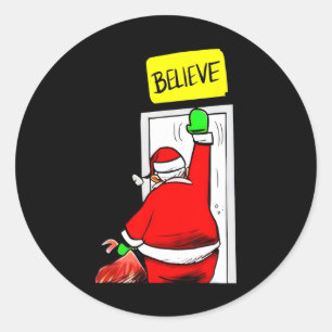 Santa Believe Christmas Classic Round Sticker