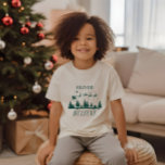 Santa believe Christmas traditional green T-Shirt<br><div class="desc">Santa believe Christmas traditional modern holiday elegant green favour t-shirt gift design.</div>