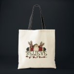 Santa Believe T-shirts and Gifts Tote Bag<br><div class="desc">A  cute Christmas design featuring Santa and text that reads Believe on  holiday T-shirts,  holiday sweatshirts,  tote bags,  magnets,  cards,  stickers,  and other holiday clothing and gifts.</div>
