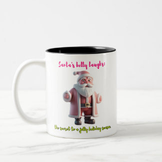 Santa Belly Laughs Two-Tone Coffee Mug