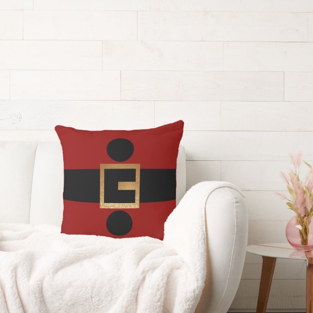 Santa Belt Christmas – Festive Holiday Gift Throw Pillow (Couch)