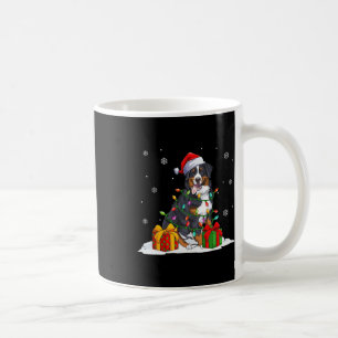 Santa bernese mountain christmas tree lights xmas  coffee mug