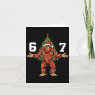 Santa Bigfoot 67 Christmas Tree Xmas Lights Funny Card
