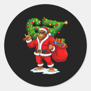 Santa Bigfoot 67 Meme Funny Six Seven Christmas Ho Classic Round Sticker