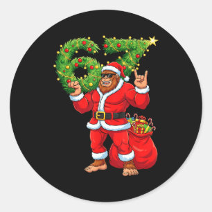 Santa Bigfoot 67 Meme Six Seven 6 7 Funny Bigfoot  Classic Round Sticker