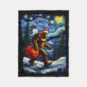 Santa Bigfoot Christmas Funny Sasquatch Believe Va Fleece Blanket
