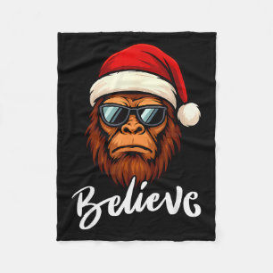 Santa Bigfoot Christmas Funny Sasquatch Believe Xm Fleece Blanket