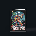 Santa Bigfoot Christmas Lights Funny Sasquatch Bel Card<br><div class="desc">Santa Bigfoot Christmas Lights Funny Sasquatch Believe Xmas</div>