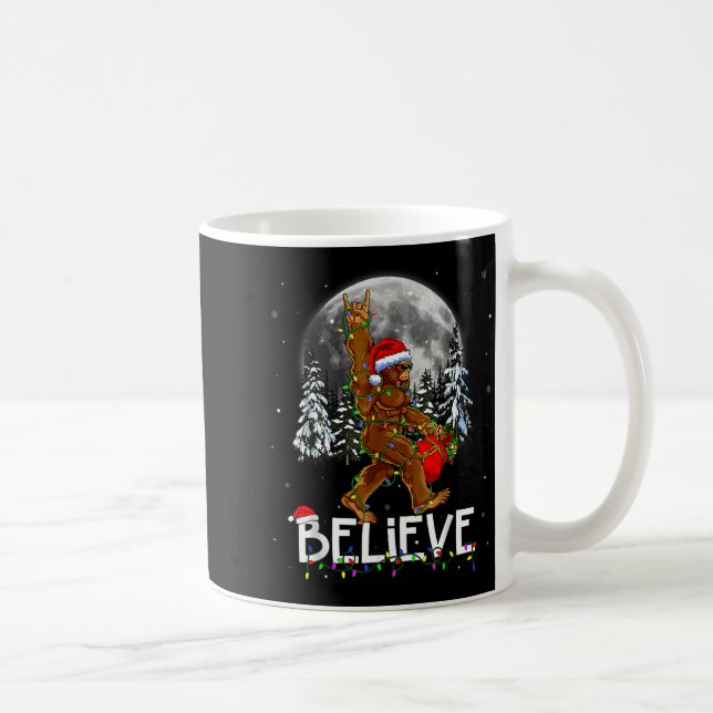 Santa Bigfoot Christmas Lights Funny Sasquatch Bel Coffee Mug (Right)