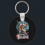 Santa Bigfoot Christmas Lights Funny Sasquatch Bel Keychain<br><div class="desc">Santa Bigfoot Christmas Lights Funny Sasquatch Believe Xmas</div>