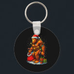 Santa Bigfoot Christmas Lights Funny Sasquatch  Keychain<br><div class="desc">Santa Bigfoot Christmas Lights Funny Sasquatch</div>