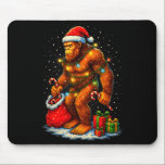Santa Bigfoot Christmas Lights Funny Sasquatch  Mouse Pad<br><div class="desc">Santa Bigfoot Christmas Lights Funny Sasquatch</div>