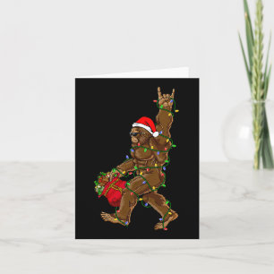 Santa Bigfoot Christmas Lights Rock Fun Sasquatch  Card
