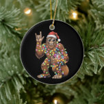 Santa Bigfoot Christmas Lights Rock Funny  Ceramic Ornament<br><div class="desc">Santa Bigfoot Christmas Lights Rock Funny Sasquatch Believe</div>