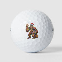 Santa Bigfoot Christmas Lights Rock Funny