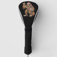 Santa Bigfoot Christmas Lights Rock Funny 