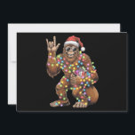 Santa Bigfoot Christmas Lights Rock Funny  Holiday Card<br><div class="desc">Santa Bigfoot Christmas Lights Rock Funny Sasquatch Believe</div>