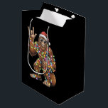 Santa Bigfoot Christmas Lights Rock Funny  Medium Gift Bag<br><div class="desc">Santa Bigfoot Christmas Lights Rock Funny Sasquatch Believe</div>