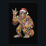 Santa Bigfoot Christmas Lights Rock Funny Photo Print<br><div class="desc">Santa Bigfoot Christmas Lights Rock Funny Sasquatch Believe</div>