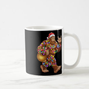 Santa Bigfoot Christmas Lights Rock Funny Sasquatc Coffee Mug