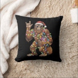 Santa Bigfoot Christmas Lights Rock Funny  Throw Pillow<br><div class="desc">Santa Bigfoot Christmas Lights Rock Funny Sasquatch Believe</div>