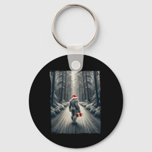 Santa Bigfoot Christmas Sasquatch Believe Keychain