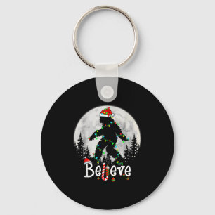 Santa Bigfoot Christmas Sasquatch Believe Xmas Men Keychain
