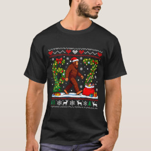 Santa Bigfoot Christmas Tree Funny Sasquatch 67  T-Shirt
