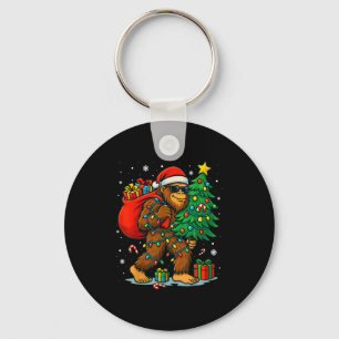 Santa Bigfoot Christmas Tree Lights Xmas Boys Men Keychain