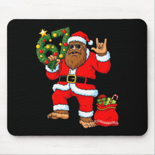 Santa Bigfoot Christmas Tree Sasquatch 67 Six Seve Mouse Pad