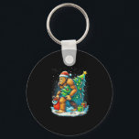 Santa Bigfoot Christmas Tree Sasquatch Xmas Lights Keychain<br><div class="desc">Santa Bigfoot Christmas Tree Sasquatch Xmas Lights And Snow</div>