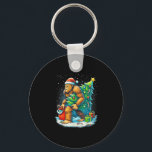 Santa Bigfoot Christmas Tree Sasquatch Xmas Lights Keychain<br><div class="desc">Santa Bigfoot Christmas Tree Sasquatch Xmas Lights And Snow</div>