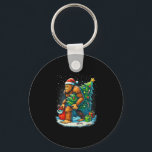 Santa Bigfoot Christmas Tree Sasquatch Xmas Lights Keychain<br><div class="desc">Santa Bigfoot Christmas Tree Sasquatch Xmas Lights Premium</div>