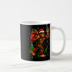 Santa Bigfoot Christmas Tree Xmas Lights Funny Sas Coffee Mug