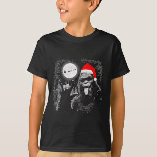 Santa Bigfoot Rock On Christmas Funny Xmas Sasquat T-Shirt