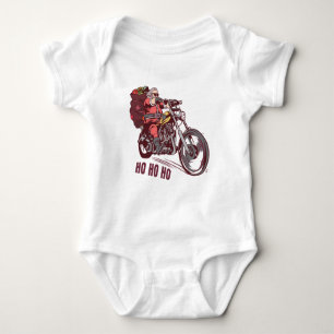 Santa Biker Christmas Costume for Bikers Invitatio Baby Bodysuit